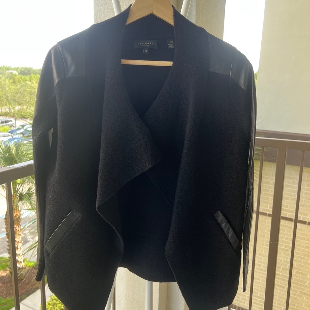 Ted baker leather trim jacket size 0